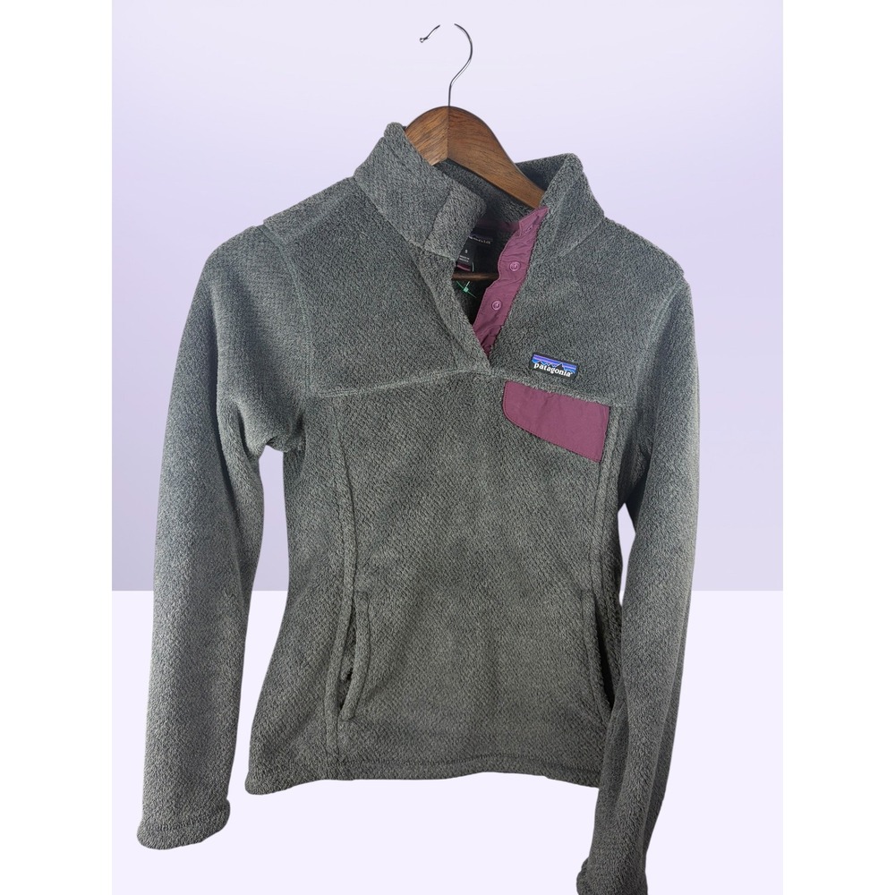 Patagonia Re-Tool Snap-T Fleece Pullover Womens Small Gray Purple 25442